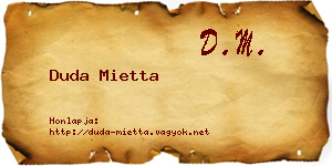Duda Mietta névjegykártya